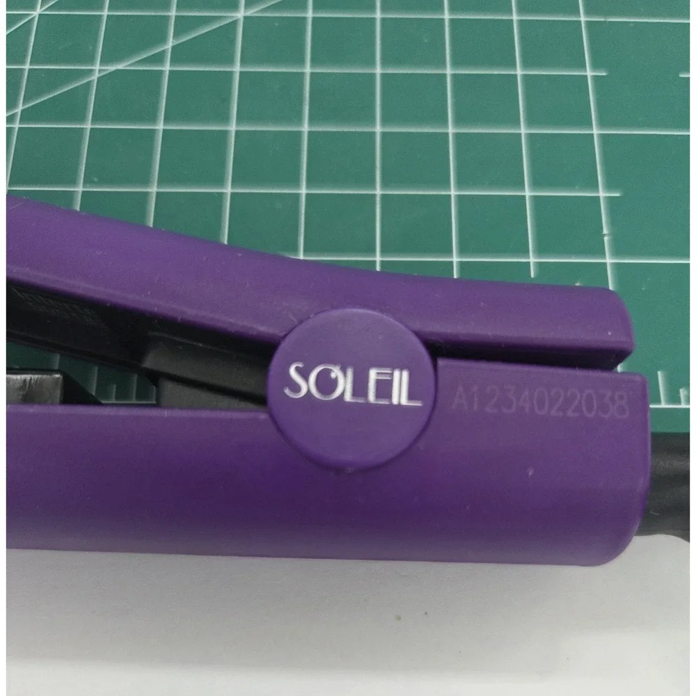Soleil Professional Solid Ceramic Flat Iron Magnetized Plates Purple Pre-owned